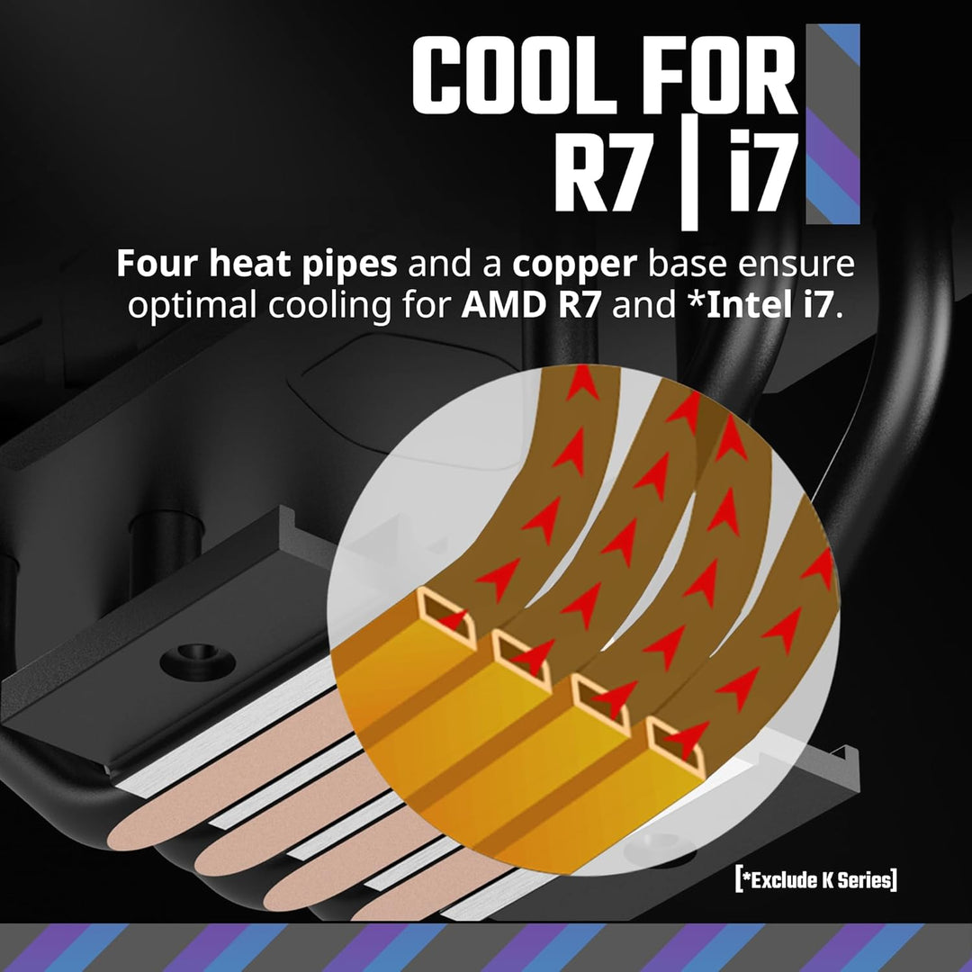 Cooler Master | Hyper 212 CPU Cooler w/ 120mm Sickleflow Fan CRYOFUZE Thermal Paste - Black Edition | RR-S4KK-25SN-R1