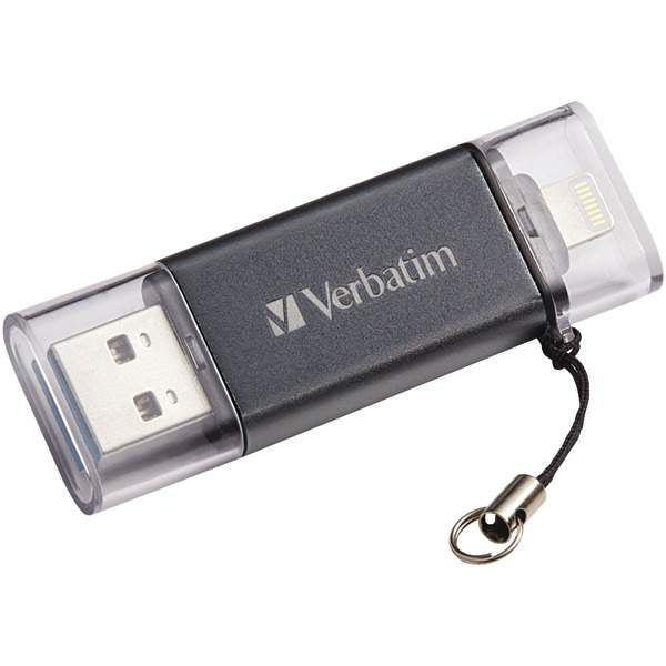 Verbatim | iStore N Go Dual USB3.0 64 GB Flash Driver for Apple Lightning Devices - Graphite | 49301