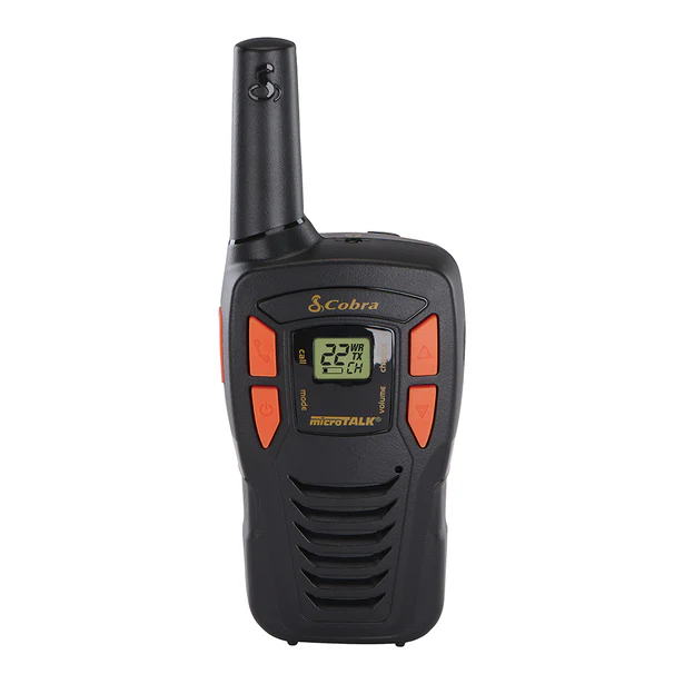 Cobra | 16-Mile Range Two-Way Radio Walkie Talkies 2 Pack - Black/Orange  | ACXT145-3-DI