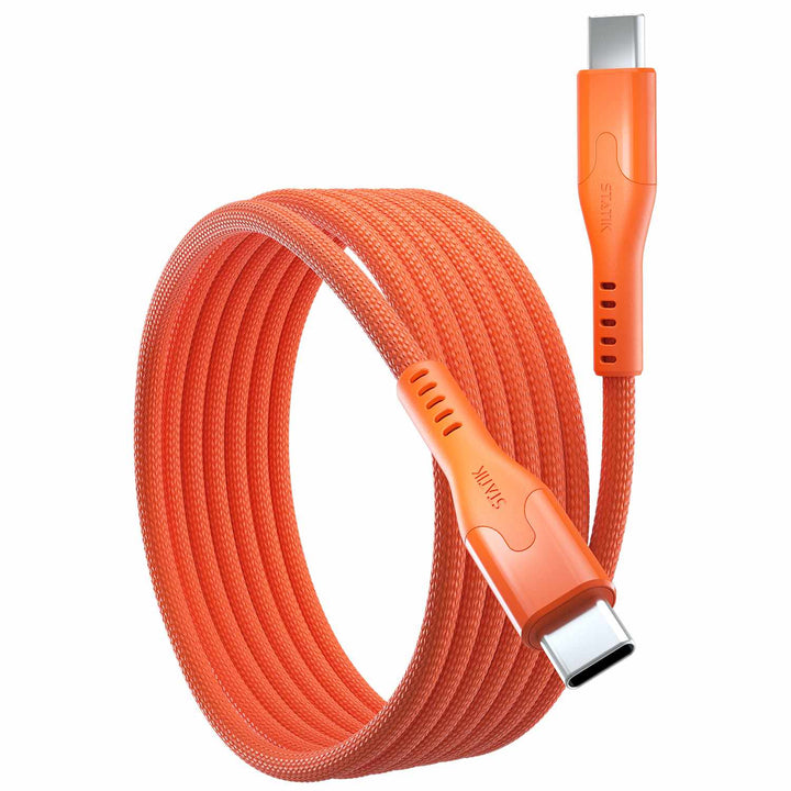 Statik | MagStack Pro Charge/Sync Magnetic Cable USB-C to USB-C 6.6ft 100W - Orange | PUP05506FTCCORGCA
