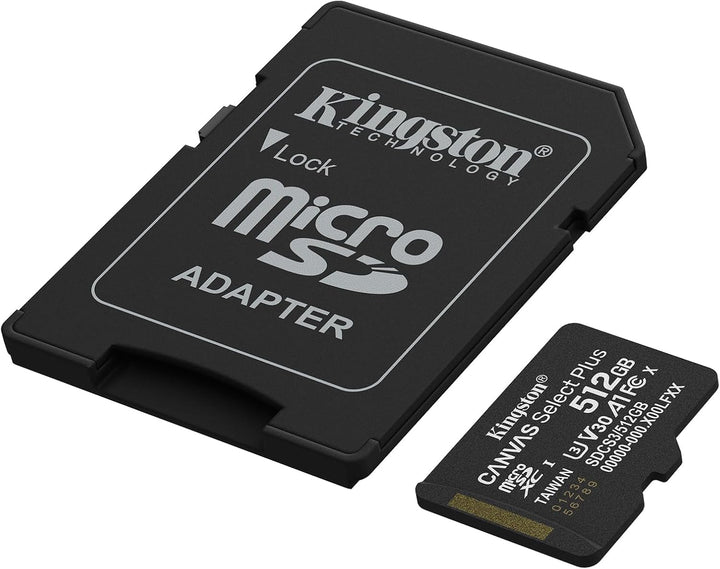Kingston | MicroSDXC Canvas Select Plus Gen 3 512GB + Adapter 150 MB/s | SDCS3/512GB