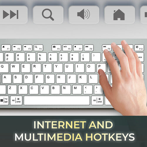 Adesso | Full Sized Keyboard Multi-os Scissor Switch - White | AKB-730UW