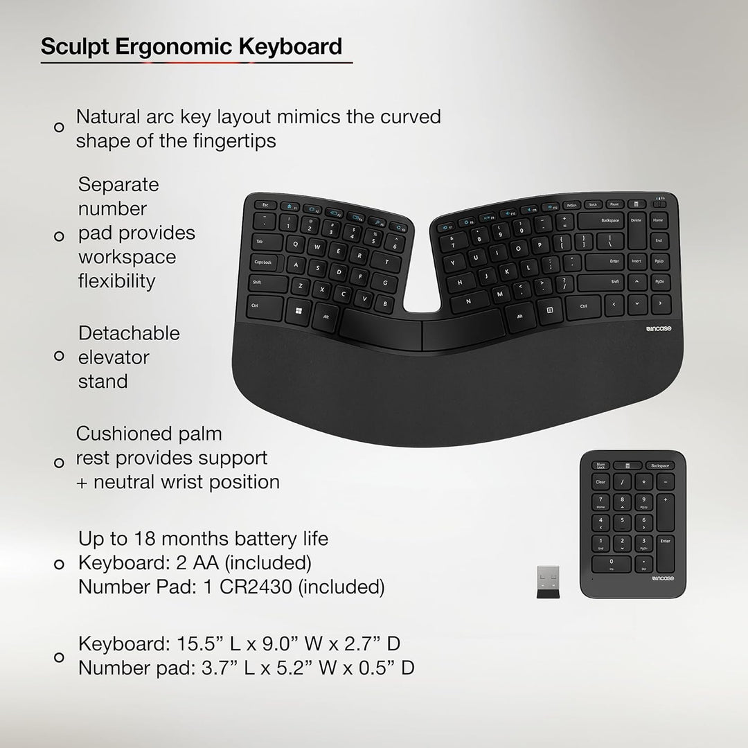 Incase | Sculpt Ergonomic Keyboard Designed by Microsoft - Black Bulk | 5KV-00001