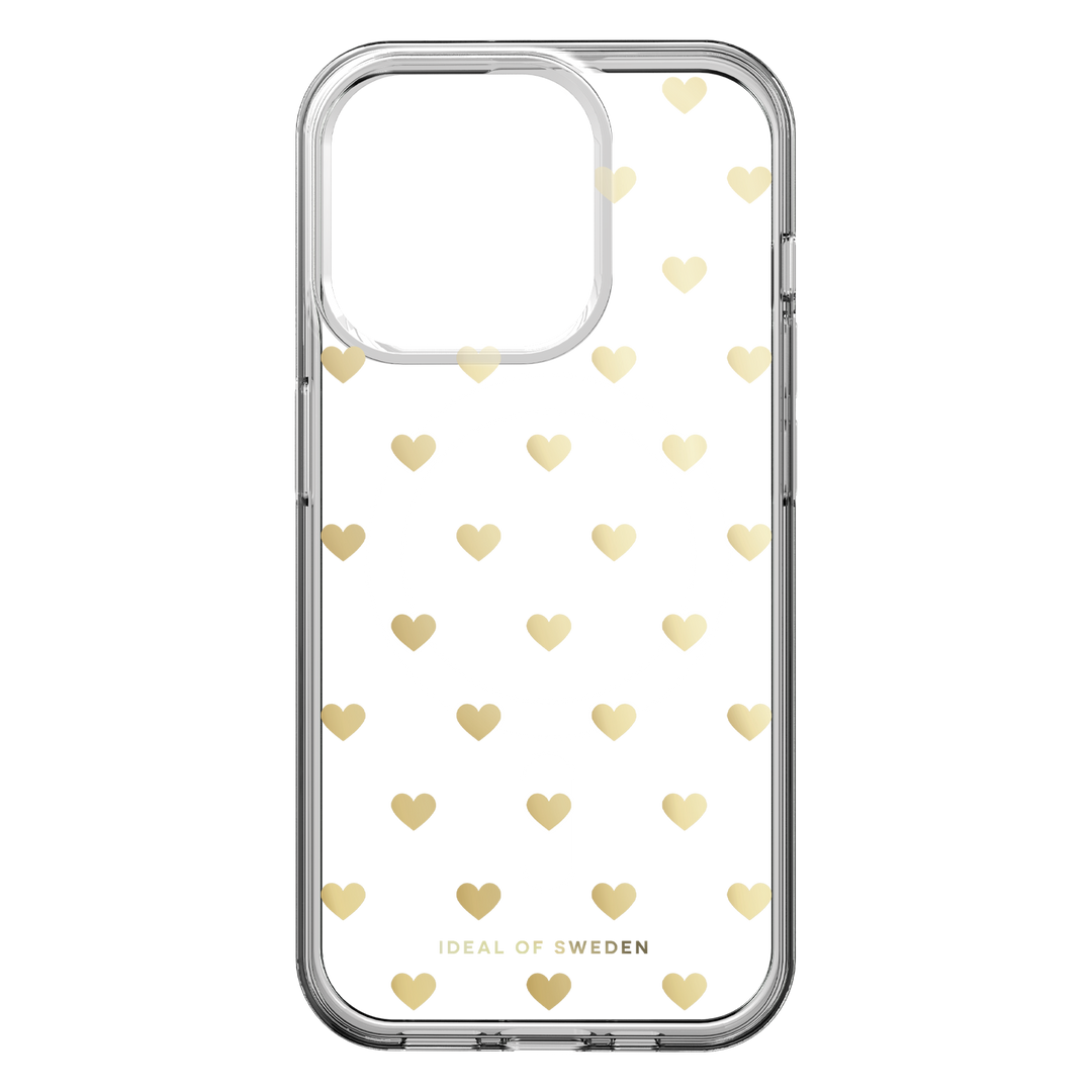 Ideal of Sweden | Clear Mid MagSafe Case Golden Hearts for iPhone 15 - Clear | 12-08280