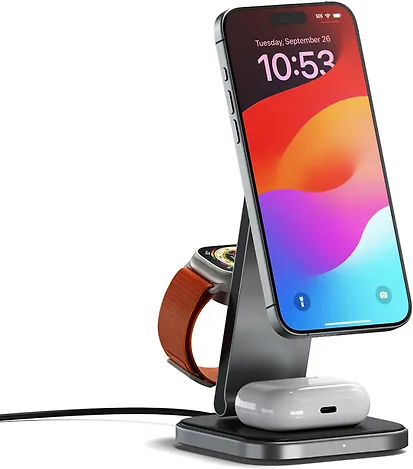 Satechi | 3in1 Foldable Qi2 Wireless Charging Stand - Space Grey | ST-Q31FM-EA