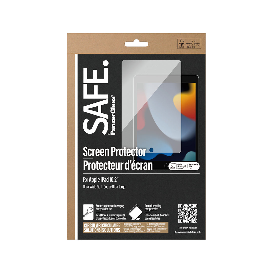 PanzerGlass | SAFE Screen Protector UWF  iPad 10.2 (2019/2020) (7th/8th/9th Gen) - Clear | SAFE95853CA