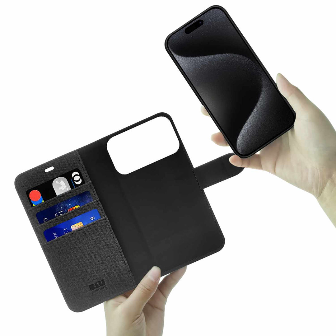 Blu Element | Folio 2-in-1 MagSafe iPhone 17 Pro Case - Black | BEFMS17B5