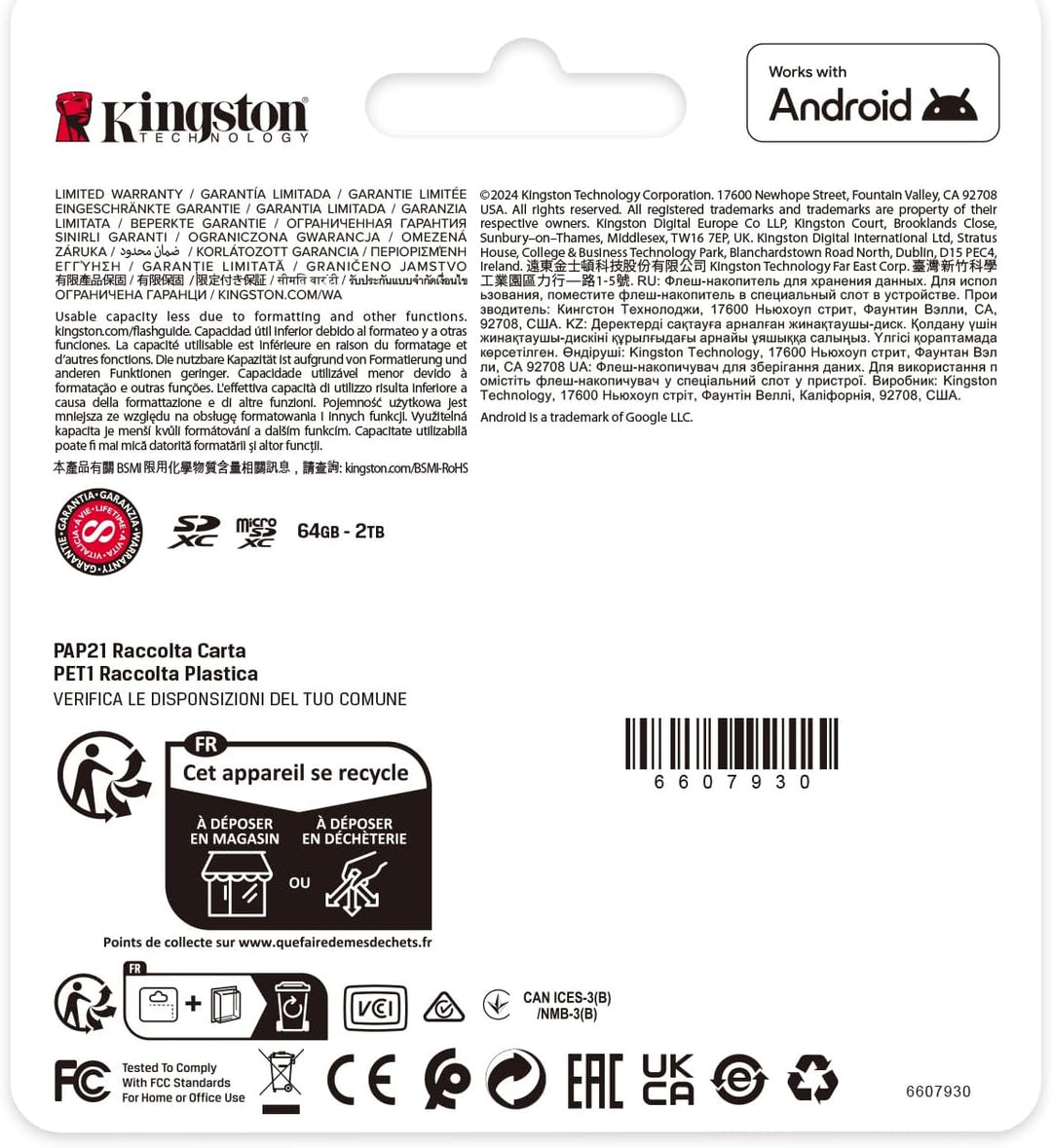 Kingston | MicroSDXC Canvas Select Plus Gen 3 512GB + Adapter 150 MB/s | SDCS3/512GB