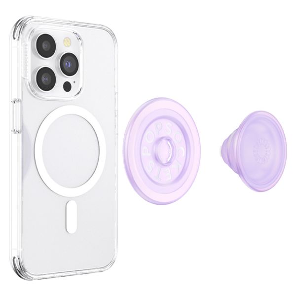 PopSockets | PopGrip For MagSafe Round with Adapter Ring Opalescent Clear | 123-0543