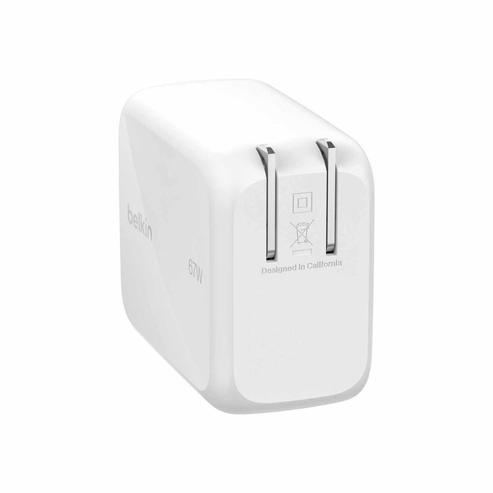 Belkin | UltraCharge Retractable GaN Wall Charger 67W - White | WCH022bkWH