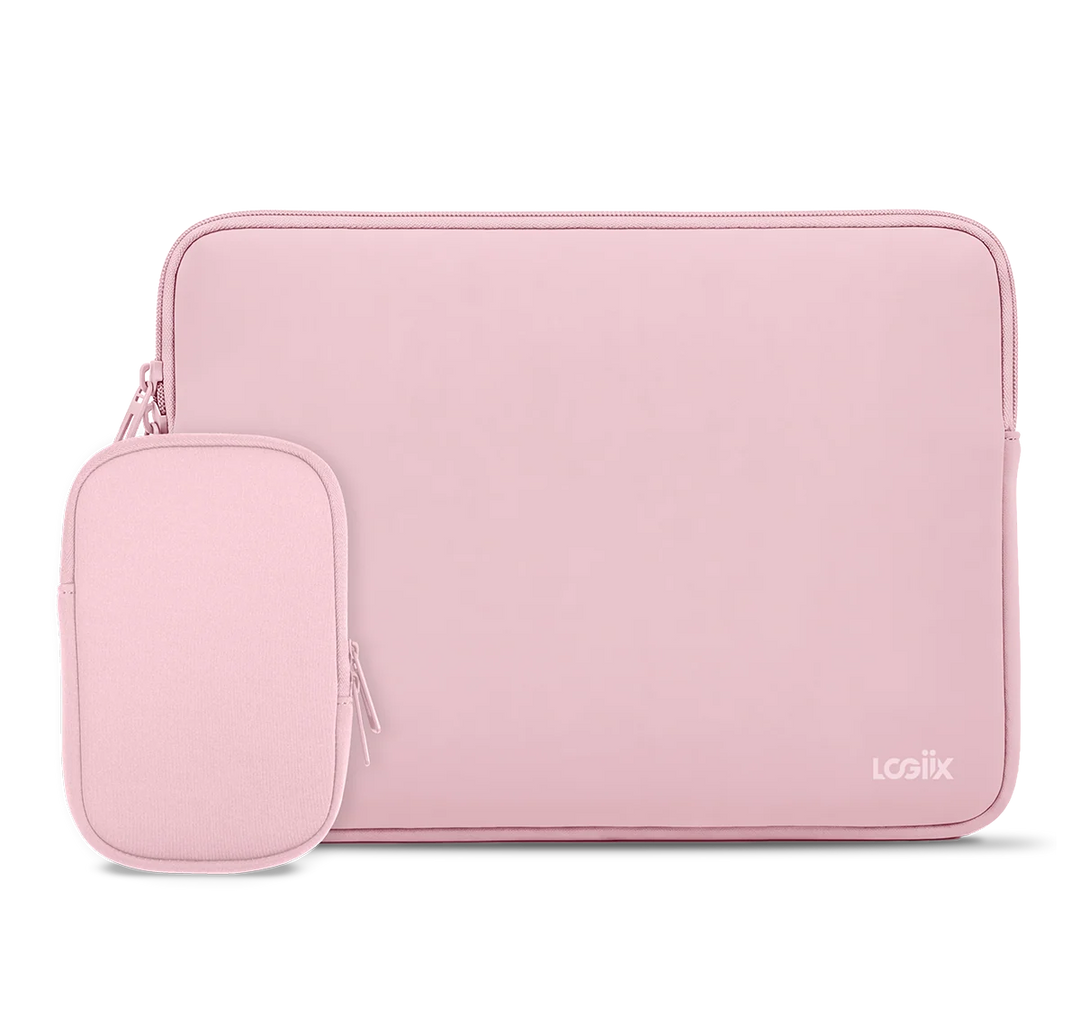LOGiiX | Vibrance Essential Sleeve with pouch for Laptops up to 14in - Blush | LGX-14195