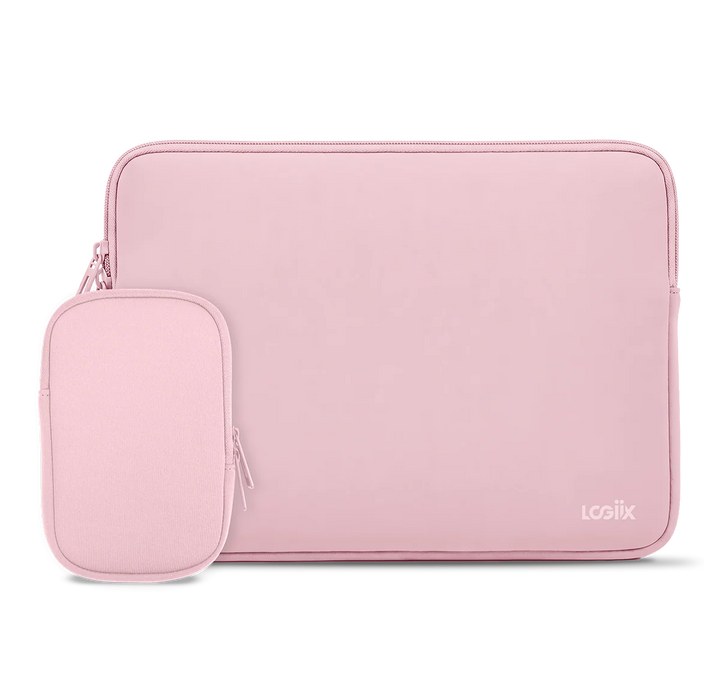 LOGiiX | Vibrance Essential Sleeve with pouch for Laptops up to 14in - Blush | LGX-14195