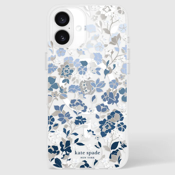 Kate Spade | Protective Prints MagSafe Case iPhone 16 Plus - Flowerbed Blue | 15-13253