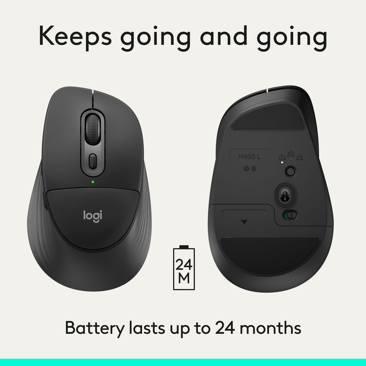Logitech | Signature Comfort Plus M850 L Wireless Mouse - Black | 910-007711