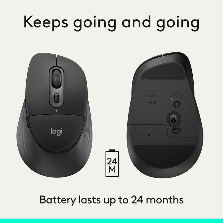 Logitech | Signature Comfort Plus M850 L Wireless Mouse - Black | 910-007711