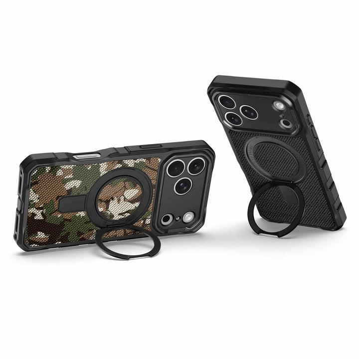 Itskins | Supreme_R Stand Nylon MagSafe Case for iPhone 17 Pro Max - Camouflage Green | AP7UFONYLCAMG