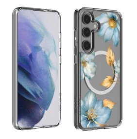 Caseco | Clear Design Case Samsung S24 - Blue Wildflower | ED24C1-00FV