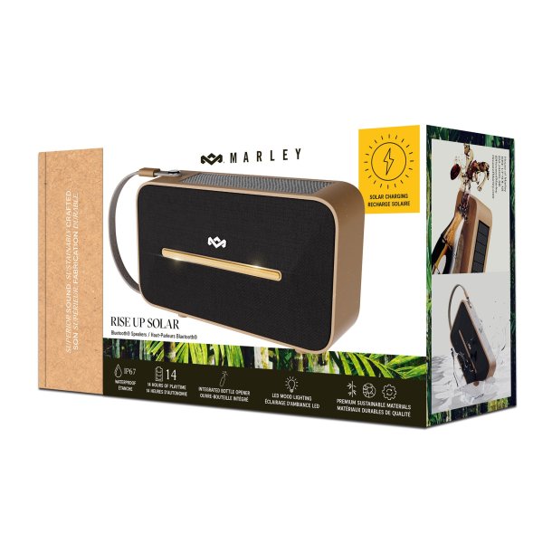 House of Marley | Rise Up Solar Bluetooth Speaker - Black | EM-JA035-SB