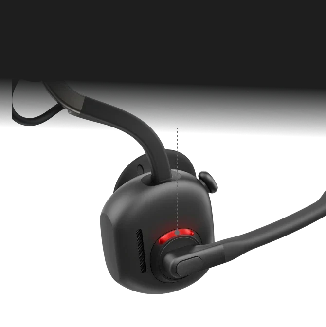 Shokz | Openmeet UC Open-Ear Bluetooth Computer Headset Noise Cancelling Mic + Mute Button - Black | C610-AC-BK-CA-326