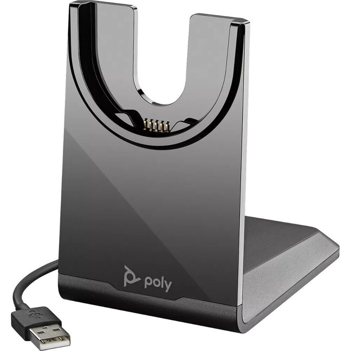 Poly Voyager | Focus 2 Headset On-Ear Bluetooth Wireless Active Noise Canceling USB-C Via Bluetooth adapter  Zoom Certified Certified for Microsoft Teams - Black Stand |  9T9J6AA#AC3