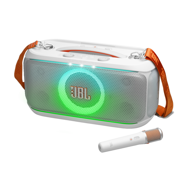 JBL | Partybox On-the-Go 2 Portable Party Speaker - White | JBLPBOTG2PLWAM