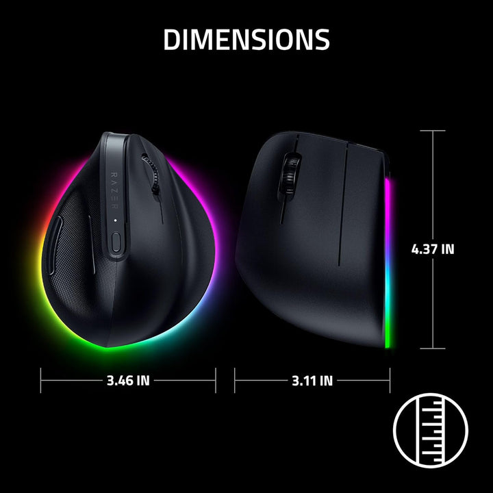 Razer | Pro Click V2 Optical Gaming Mouse with Vertical 6-Button Ergonomic Design Wireless - Black | RZ01-05250100-R3U1