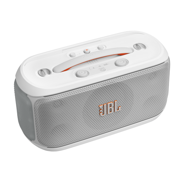 JBL | Partybox On-the-Go 2 Portable Party Speaker - White | JBLPBOTG2PLWAM