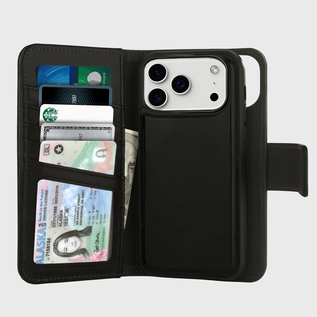 Caseco | 5th Ave Wallet Case with MagSafe iPhone 17 Pro - Black Case | C31E7-01