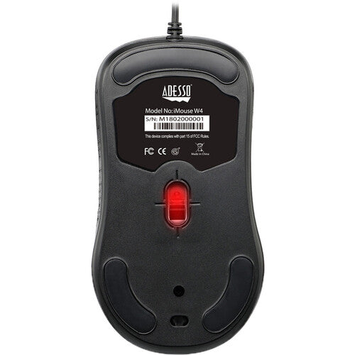 Adesso | Waterproof iMouse W4 Waterproof Antimicrobial Optical Mouse - Black | IMOUSEW4