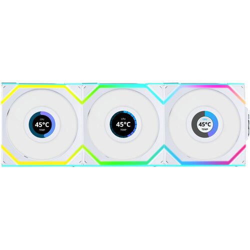 Lian-Li | Fan 12SLLCD1W3W UNI FAN SL 2.4GHz Wireless 1.6 LCD RGB 120mm Fan - White | 12SLLCD1W3W