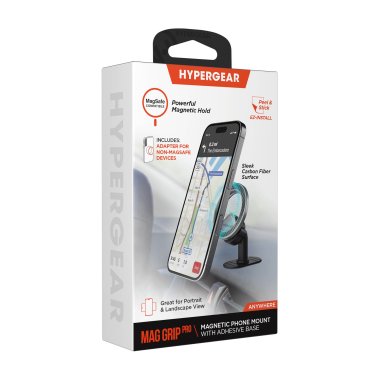 HyperGear | Mag Grip Pro Magnetic Phone Mount w/Adhesive Base - Black | 16136