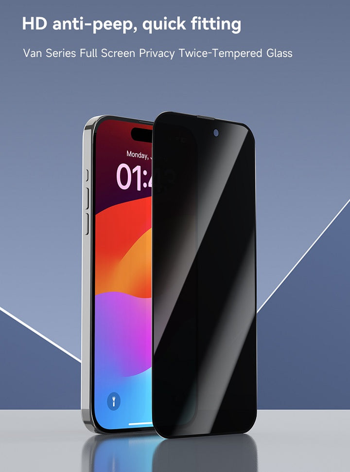 Devia | Van Series Full Screen Privacy Twice  iPhone 15 Tempered Glass | 6938595388934