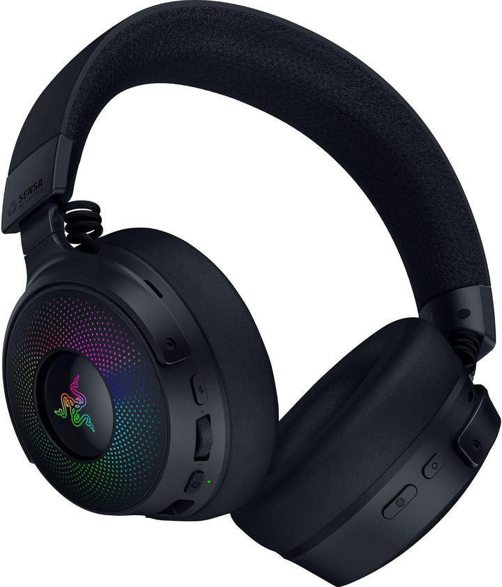 Razer Renewed | Kraken V4 Pro Wireless Gaming Headset Wireless Bluetooth USB 3.5 mm Super Wideband Mic - For PC, Mac, PS5, Nintendo Switch, Steam Deck, Smartphone - Black | RZ04-05160100-R3UR | 60 DAYS WARRANTY