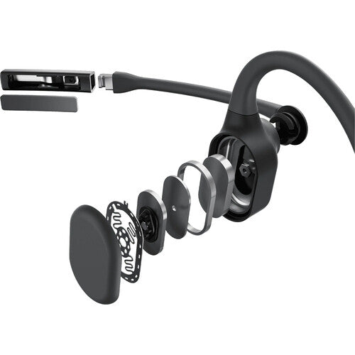 Shokz | OpenComm2 2025 UC with USB-C Dongle Bluetooth Stereo Headset Noise Cancelling Boom Mic with Mute Button Bone Conduction - Cosmic Black | C120-AC-BK-CA-326