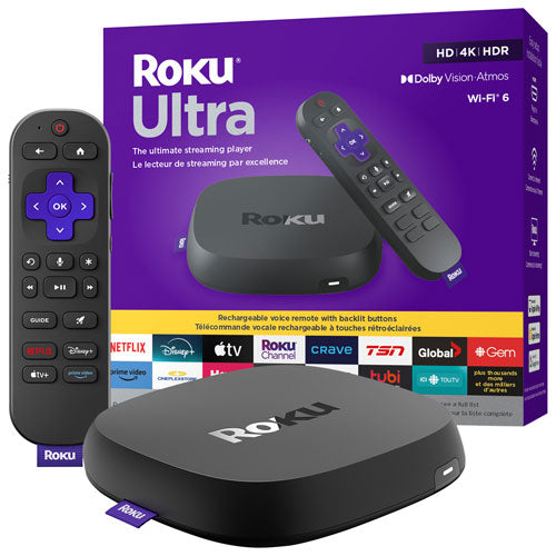 Roku | Ultra 2024 4K HDR Media Streamer with Voice Remote Pro - Black | 4850CA