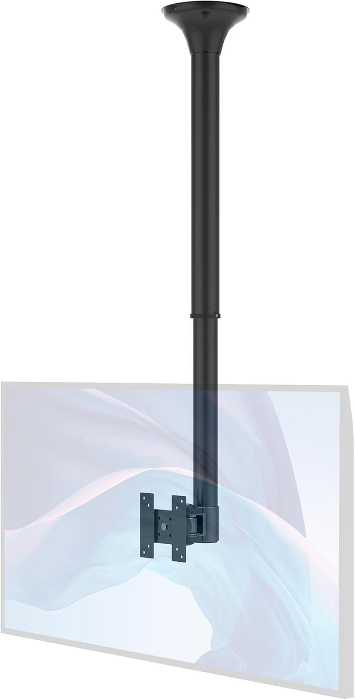 CTA | Height-Adjustable Ceiling Mount for Monitors and TVs up to 44 Lbs - Black | ADD-HACMMT
