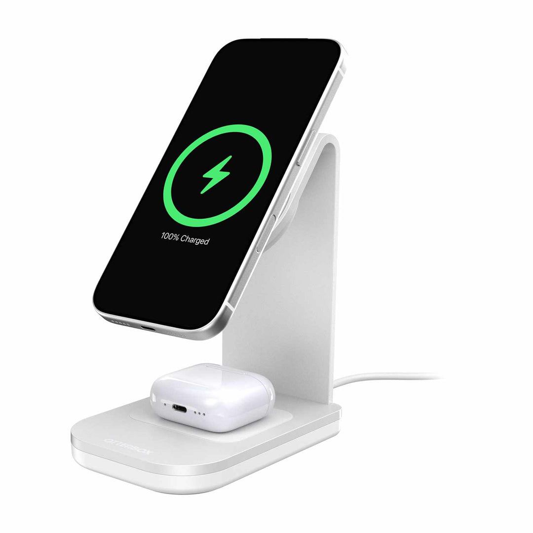 OtterBox | Qi2 2-in-1 Wireless Charging Stand 25W - White | 77-000784