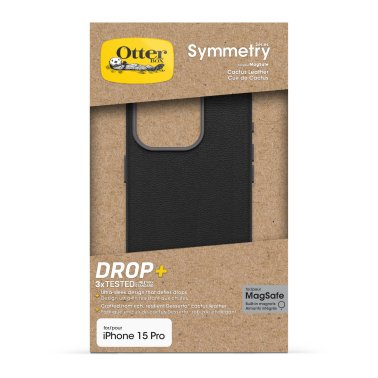 Otterbox | Symmetry Cactus Leather w/MagSafe case iPhone 15 Pro - Black (Noir Ash) | 15-12618