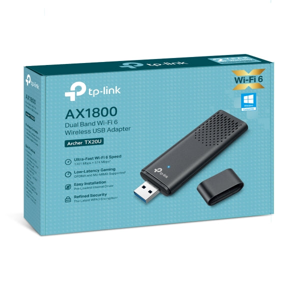 TP-Link | Dual Band Wi-Fi 6 USB Adapter NT Archer TX20U AX1800  | ARCHER TX20U