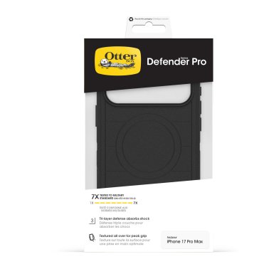 OtterBox | Defender Pro w/MagSafe iPhone 17 Pro Max + Camera Control Case - Black | 77-98429