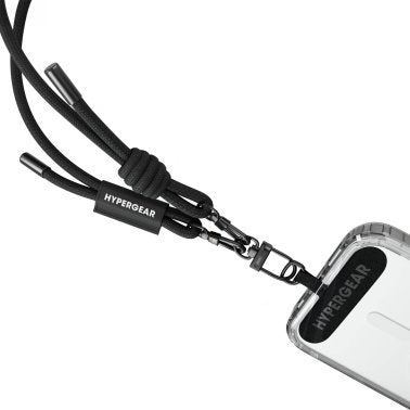 HyperGear | TECHcessories Universal Crossbody Phone Strap - Black Braided Rope | 16282
