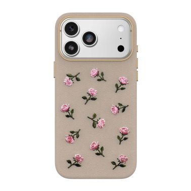 Otterbox | Symmetry Cactus Leather iPhone 18 Pro Max/17 Pro Max Embroidery MagSafe Case - Cottage Rose | 77-001187
