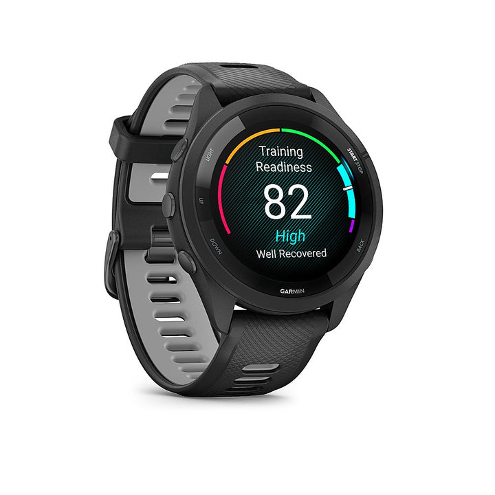 Garmin | Forerunner 265 46mm Bluetooth Running Smartwatch - Black/Powder Grey | 010-02810-00