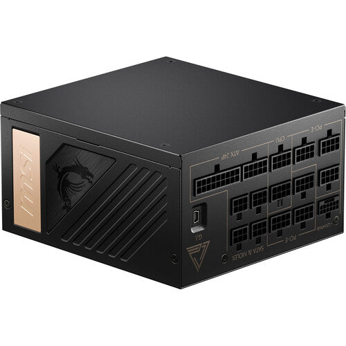 MSI | Power Supply 1300W APFC 80+Platinum Fully-Modular ATX Black Retail - Black | MEGAI1300PPCIE5