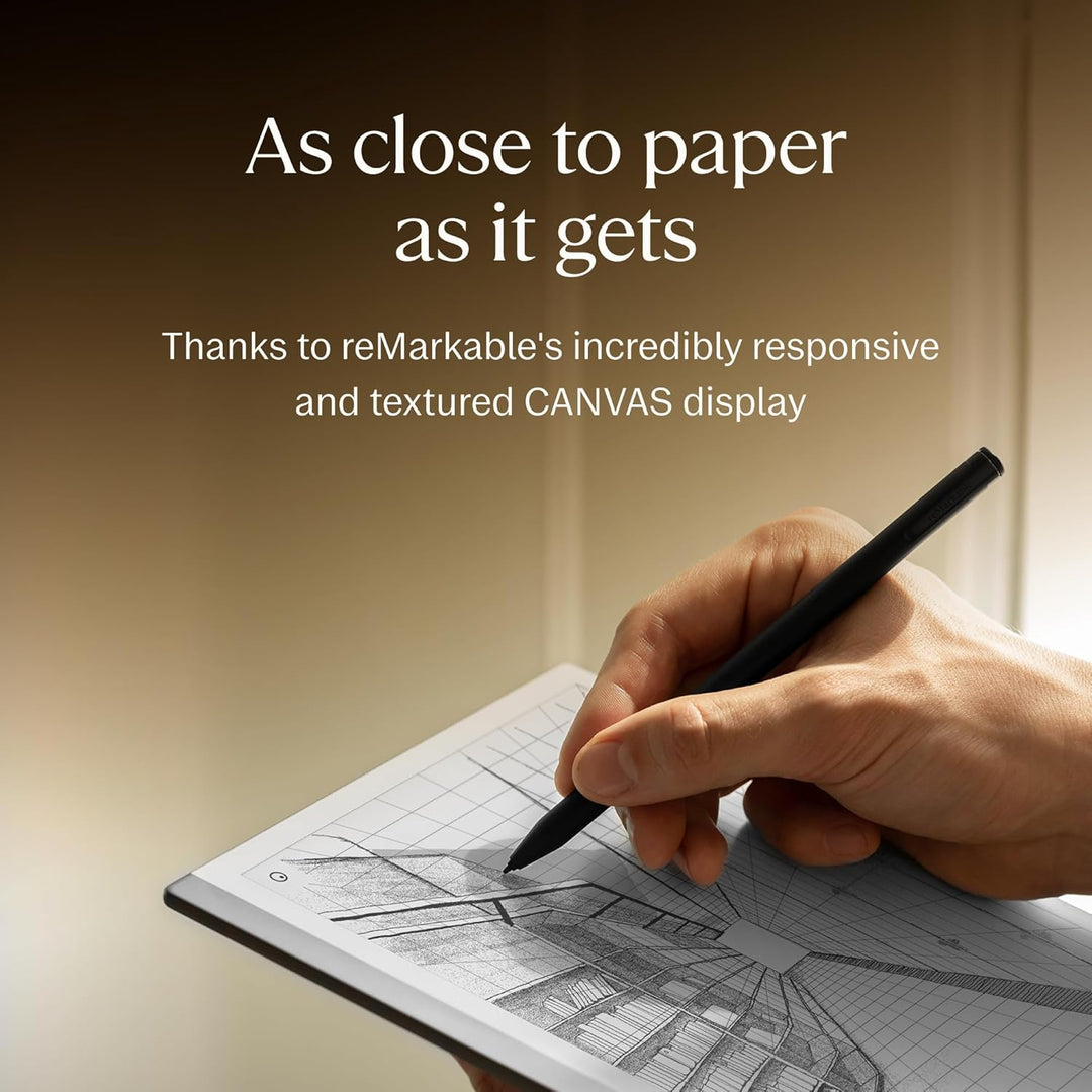 reMarkable | Paper Tablet with Marker Plus Pen 2 10.3" 8GB & Poly Folio Case - Black | RM114