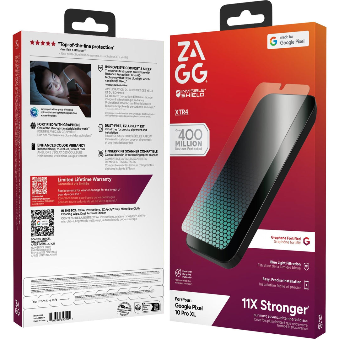 ZAGG | InvisibleShield Glass XTR4 Blue Light Screen Protector for Google Pixel 10 Pro XL | 200118398