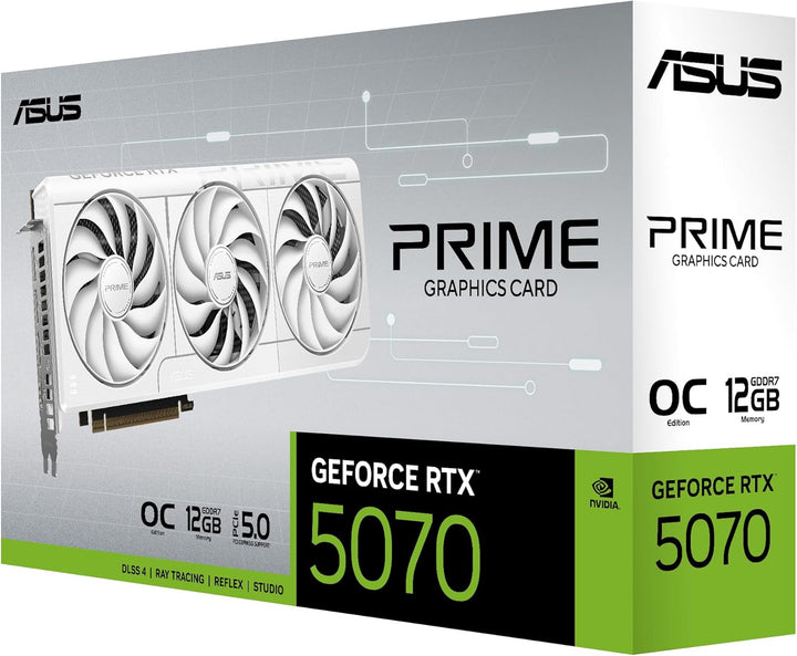 ASUS | Video Card SFF-Ready Prime GeForce RTX™ 5070 12GB GDDR7 OC Edition Graphics Card - White | PRIME-RTX5070-O12GWHITE