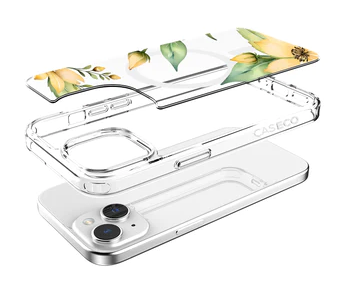 Caseco | iPhone 13/14/15 - Clear Design Case - Yellow Wildflower | ED24B1-00FY