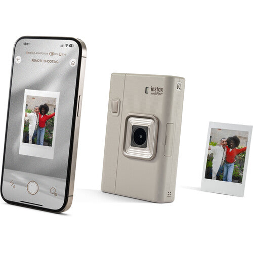 Fujifilm | Instax Mini LiPlay+ Hybrid Instant Camera - Sandy Beige | 600024674