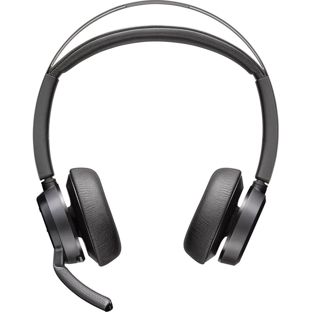 Poly Voyager | Focus 2 Headset On-Ear Bluetooth Wireless Active Noise Canceling USB-C Via Bluetooth adapter  Zoom Certified Certified for Microsoft Teams - Black Stand |  9T9J6AA#AC3